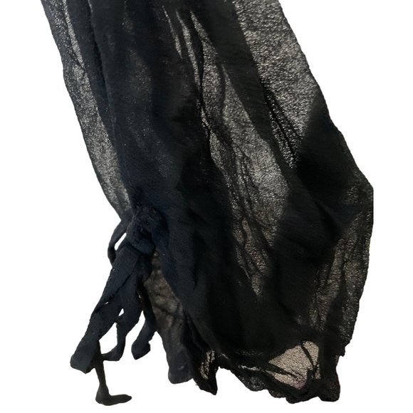 Samson Black lightweight jacket sheer with front tie and cuff ties - Picture 5 of 6